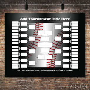 Poster Suporte para Torneio de Baseball para 32 Equipes