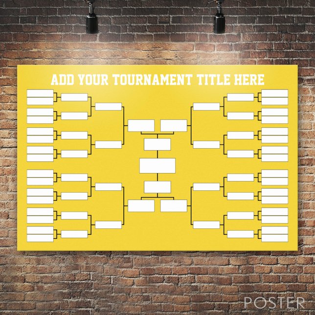 Pôster Suporte para Torneio de Futebol de Basquete (Custom Tournament Bracket)