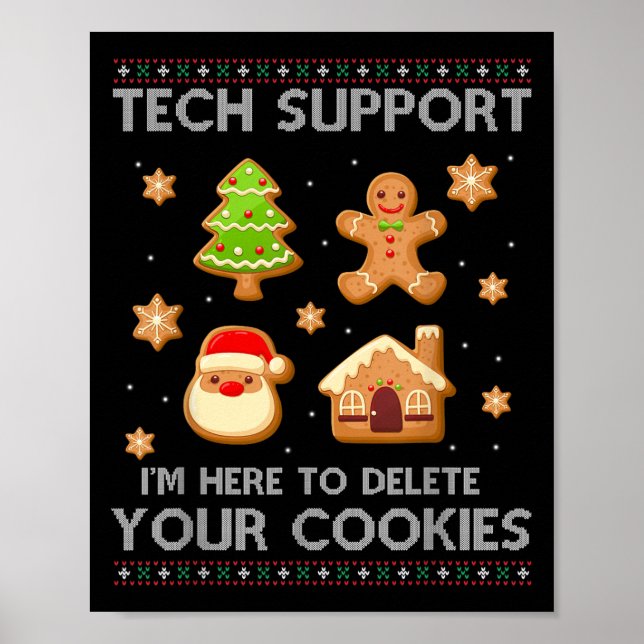 Poster Suporte Técnico De Natal Aqui Para Excluir Cookies (Frente)
