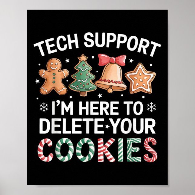 Poster Suporte Técnico De Natal Aqui Para Excluir Cookies (Frente)