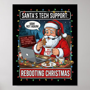 Poster Suporte Técnico do Papai Noel Reiniciando o Natal