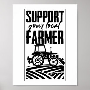 Poster Suportem a agricultura local do trator de vida