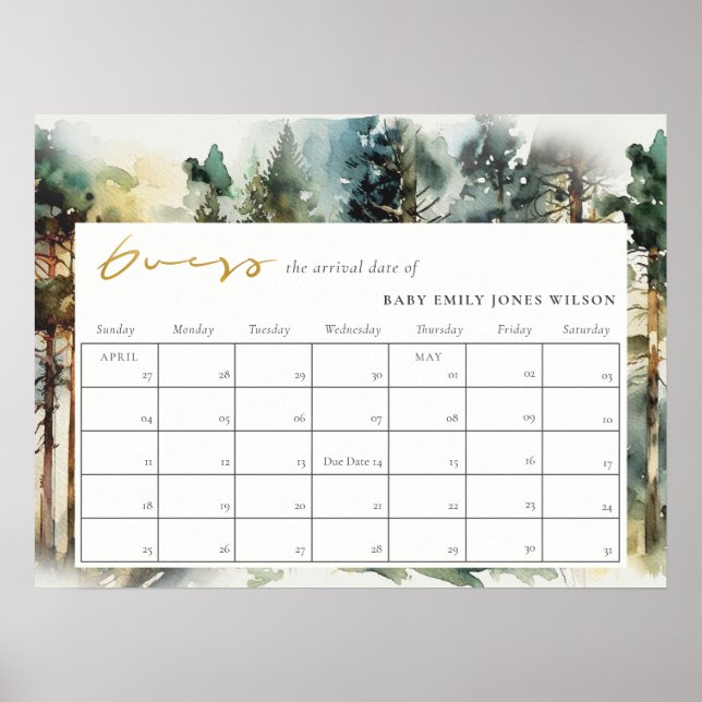 Poster Suposição da Data de Nascimento da Floresta da Flo (Frente)