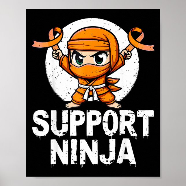 Poster Support Ninja Multiple Sclerosis Awareness Orange  (Frente)