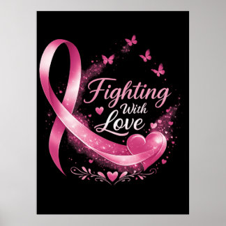 Poster Support Squad Breast Cancer Awareness pink ribbon 
