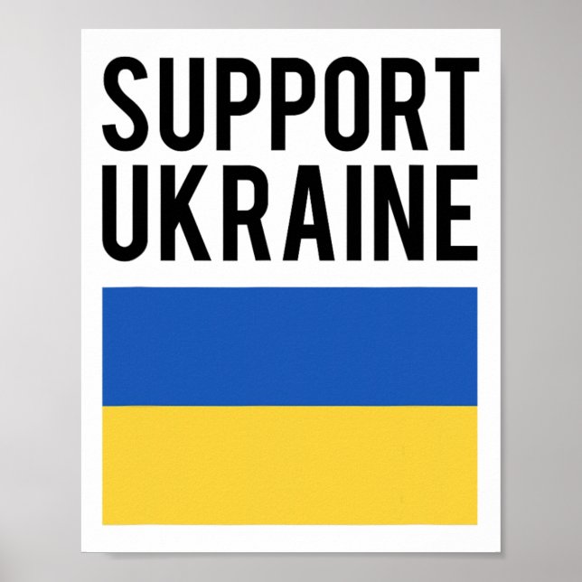 Poster Support Ukraine - Black Bold Letters - Ukrainian F (Frente)