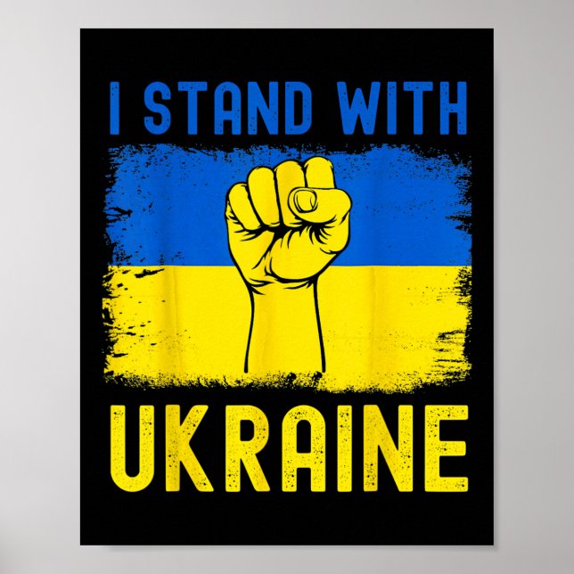 Poster Support Ukraine Flag I Stand With Ukraine  (Frente)