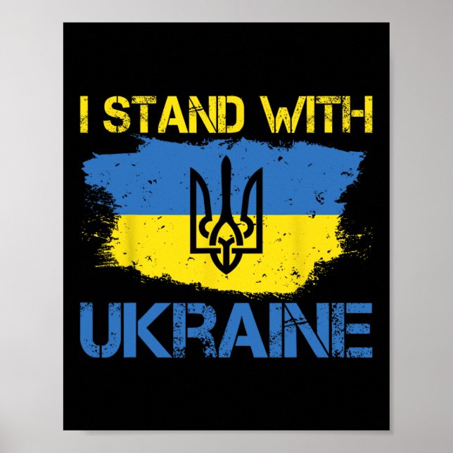 Poster Support Ukraine With This Ukraine Flag I Stand Wit (Frente)