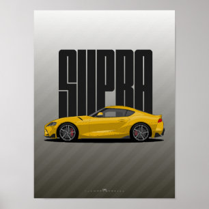 Poster Supra MK5 - Carro Esportivo Amarelo