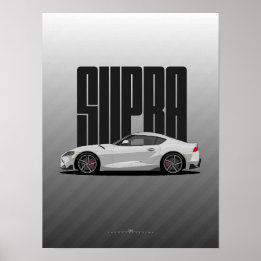 Poster Supra MK5 - Carro Esportivo Prateado