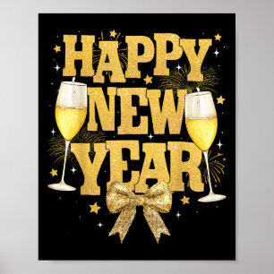 Poster Suprimentos para Festa de Ano Novo 2025 Feliz Ano