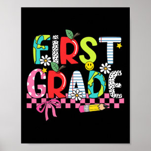 Poster Suprimentos Preppy Primeiro Ano Feliz Último Dia d