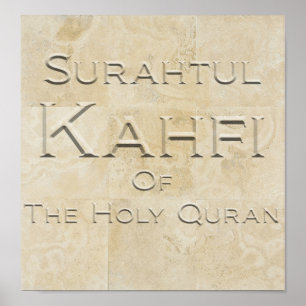 Poster Surahtul Kahfi na Pedra de Travertine