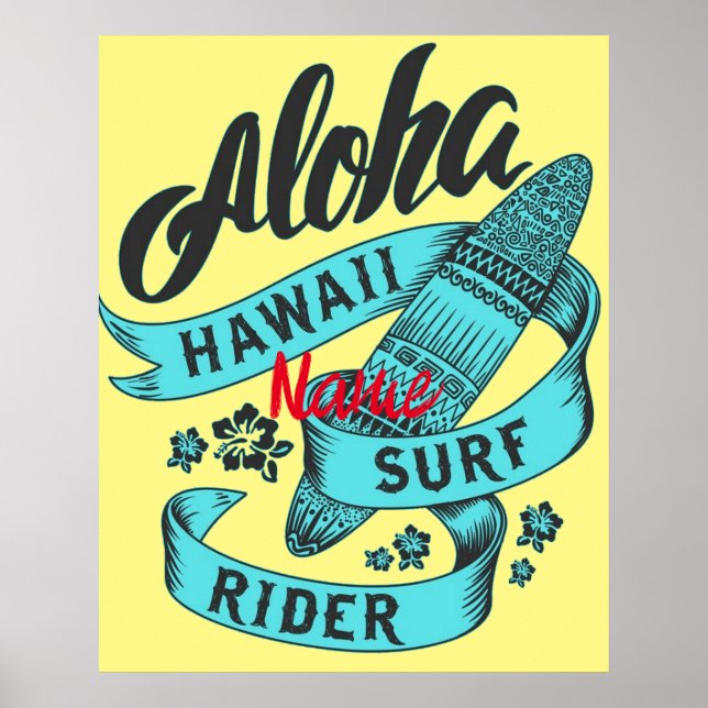 Poster Surf Aloha Hawaii Rider Thunder_Cove (Frente)