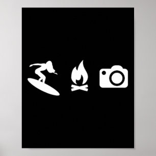 Poster Surf, Camp, Snap - Ícones de Esportes Radicais Gar