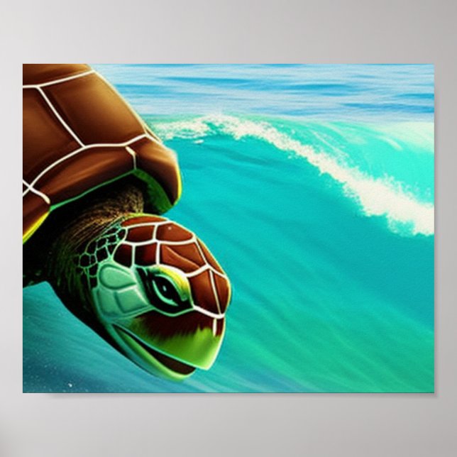 Poster Surf de tartaruga (Frente)
