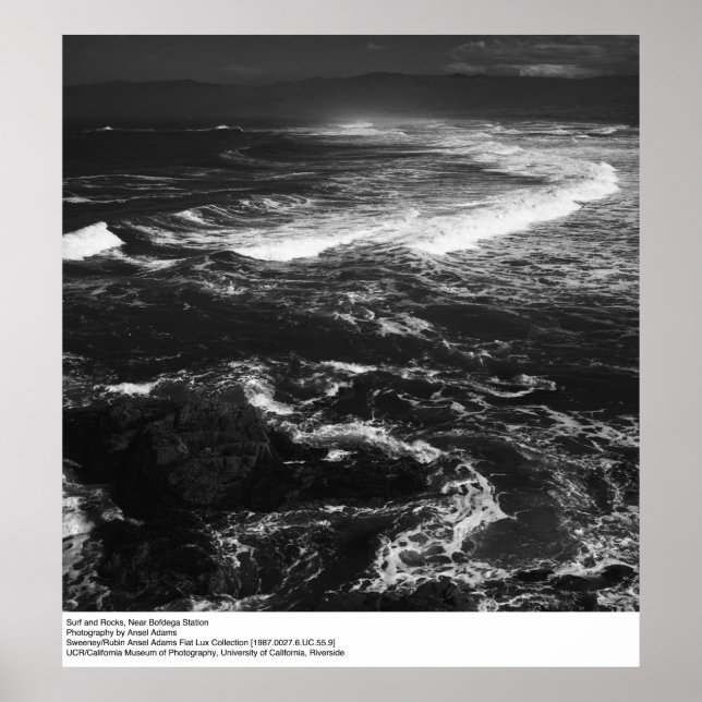 Poster Surf e rochas, perto da estação de Bodega por Anse (Frente)