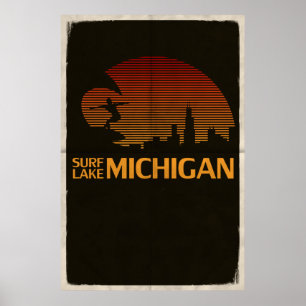Poster Surf Lago Michigan!