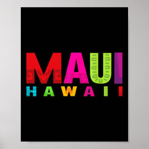 Poster Surf Maui Ilha do Havaí Praia Havaiana Surf Alo