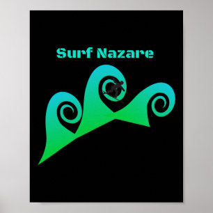 Poster Surf Nazare Surfing Portugal Beaches