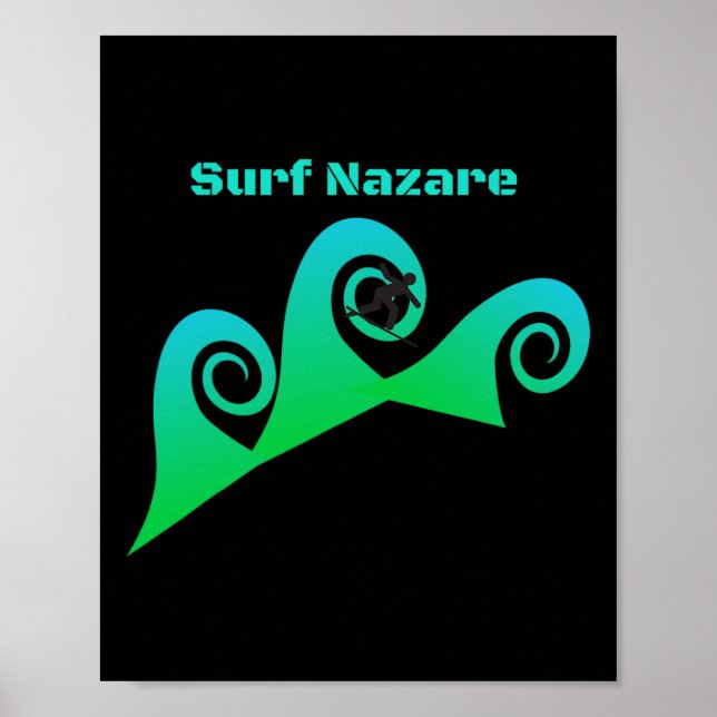 Poster Surf Nazare Surfing Portugal Beaches (Frente)