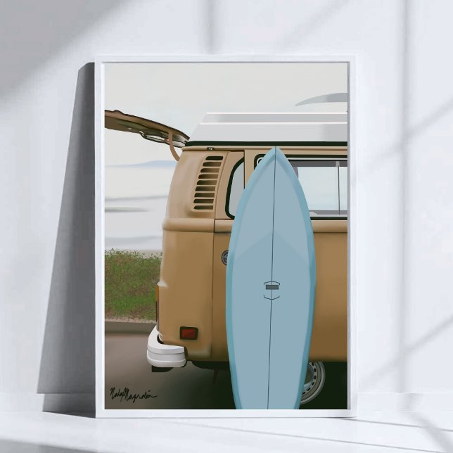 Pôster Surf para cima | Surfboard Volkswagen Beach Painti (Criador carregado)