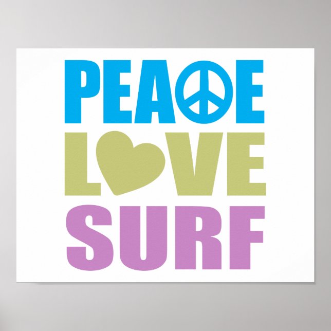 Poster Surf Peace Love (Frente)