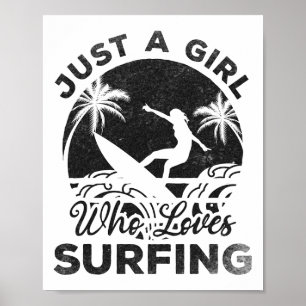 Poster Surfando Prancha de Surf Surfista - Apenas Uma Gar