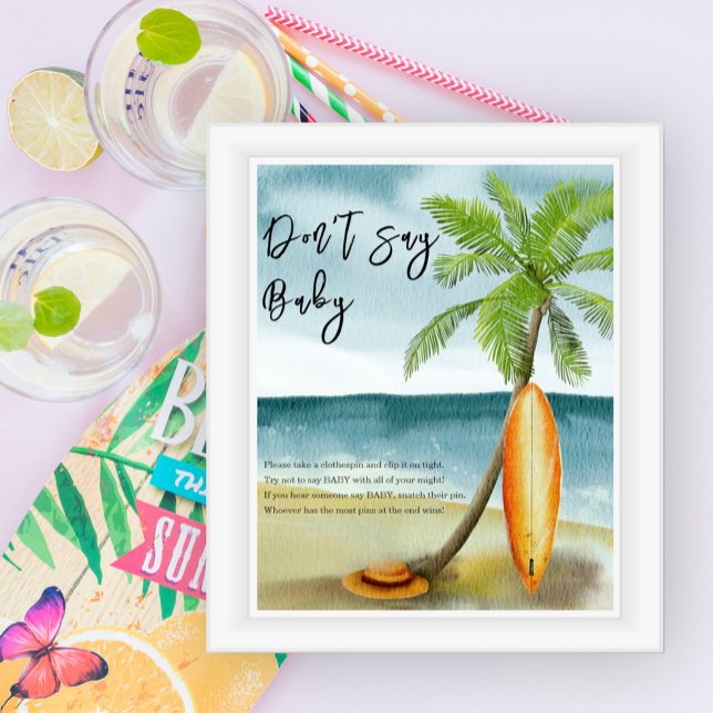 Poster Surfar na praia - Não diga bebê (Criador carregado)