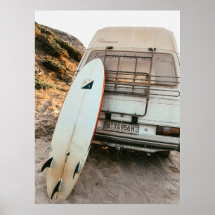 Poster Surfboard branca e preta