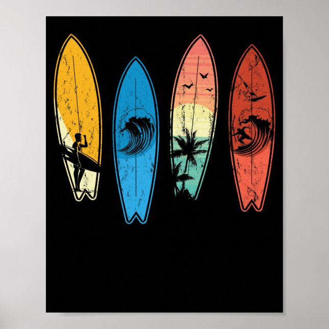 Poster Surfboard Classic Retro Surfboard Surfboard (Frente)