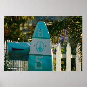 Poster Surfboard Peace Mailbox
