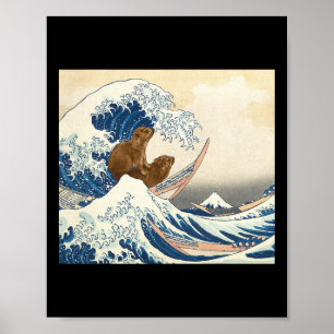 Poster Surfe à moda do Hyrax Surfando Hyrax Tsunami Hy
