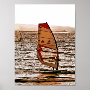 POSTER SURFE COM PRANCHA À VELA