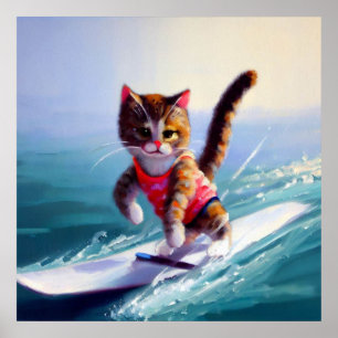 Poster Surfe de Gato