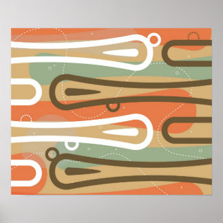 Poster Surfer King - retro moderno abstrato