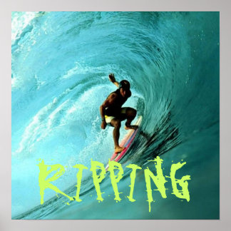Poster Surfer riding a wave