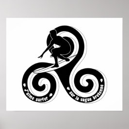 Poster Surfer sur la vague bretonne (version homme)