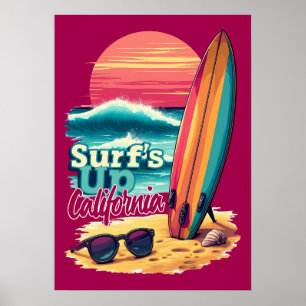 Poster Surfing Califórnia