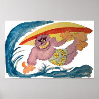 Poster Surfing Gorilla