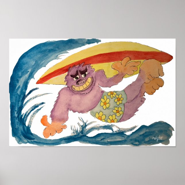 Poster Surfing Gorilla (Frente)