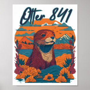 Poster Surfing Otter 841 Otter My Way California Sea Otte