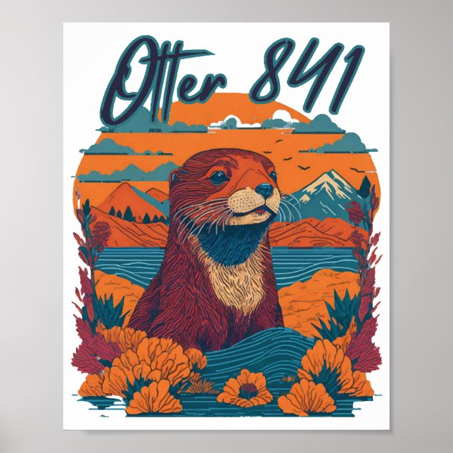 Poster Surfing Otter 841 Otter My Way California Sea Otte (Frente)