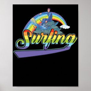 Poster Surfing Rainbow Beach Summer