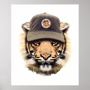Poster Surfing Tiger