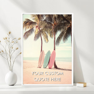 Poster Surfismo na Praia-Crie Seu Próprio Motivacional