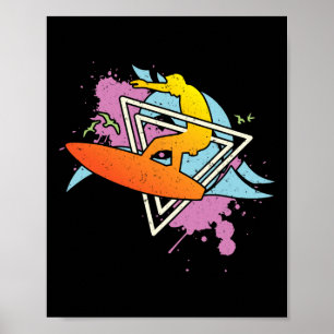Poster Surfista 80s 90s Vaporwave Prancha de Surfe