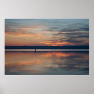 Pôster Surfista a remar em terra