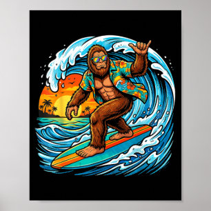 Poster Surfista engraçado havaí verão praia onda de surf