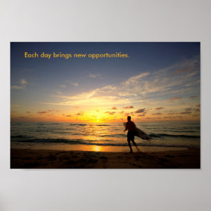 Poster Surfista no nascer do sol